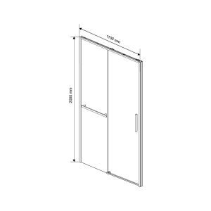 Душевая дверь Slim Soft VDS-1SS110CLGM, 1100, вороненая сталь стекло прозрачное