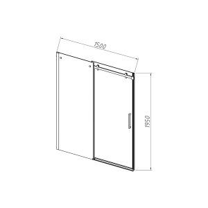 Душевая дверь Como-N VDS-4CN150CL, 1500, хром, стекло прозрачное