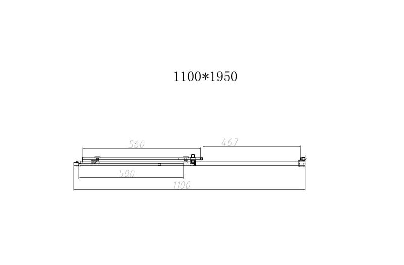 Душевая дверь Slim-N VDS-4SN110CL, 1100, хром, стекло прозрачное