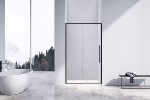 Душевая дверь Slim-N VDS-4SN130CLB, 1300, черный, стекло прозрачное