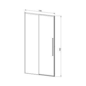 Душевая дверь Slim-N VDS-4SN130CLB, 1300, черный, стекло прозрачное