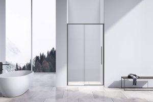 Душевая дверь Slim-N VDS-4SN140CLGM, 1400, вороненая сталь, стекло прозрачное