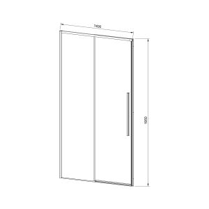 Душевая дверь Slim-N VDS-4SN140CLGM, 1400, вороненая сталь, стекло прозрачное