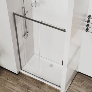 Душевая дверь Vincea City VDS-5CT140CLGM, 1400, вороненая сталь, стекло прозрачное