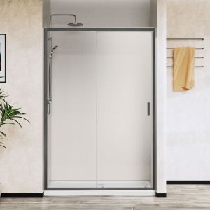 Душевая дверь City VDS-5CT150CLGM, 1500, вороненая сталь, стекло прозрачное