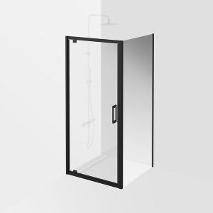 Душевая боковая панель Kerama Marazzi Vetro VE.90.FP.BLK.M 90 см стекло прозрачное профиль чёрный матовый