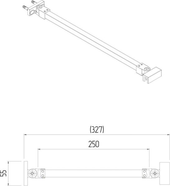 Фиксатор для стеклянной шторки Kerama Marazzi Vetro VE.FB250.BSD.CR 25 см хром