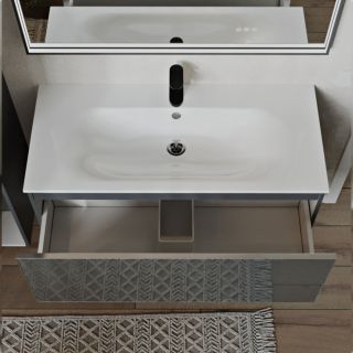 Тумба с раковиной подвесная Terminus (100см) Vega VEG101001701601OSL, графит