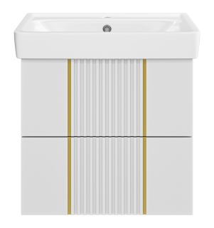 Подвесная тумба под раковину Brevita Vega VEG-09060-0102Я 60см белый/золото Подвесная тумба под раковину Brevita Vega VEG-09060-0102Я 60см белый/золото