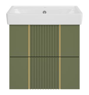Подвесная тумба под раковину Brevita Vega VEG-09060-0802Я 60см зелёный/золото Подвесная тумба под раковину Brevita Vega VEG-09060-0802Я 60см зелёный/золото