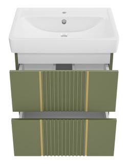 Подвесная тумба под раковину Brevita Vega VEG-09060-0802Я 60см зелёный/золото Подвесная тумба под раковину Brevita Vega VEG-09060-0802Я 60см зелёный/золото