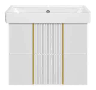 Подвесная тумба под раковину Brevita Vega VEG-09070-0102Я 70см белый/золото Подвесная тумба под раковину Brevita Vega VEG-09070-0102Я 70см белый/золото