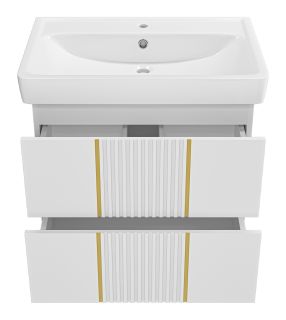 Подвесная тумба под раковину Brevita Vega VEG-09070-0102Я 70см белый/золото Подвесная тумба под раковину Brevita Vega VEG-09070-0102Я 70см белый/золото