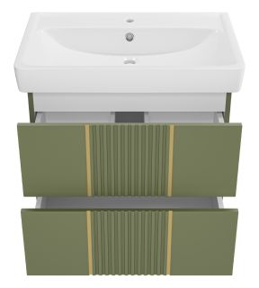Подвесная тумба под раковину Brevita Vega VEG-09070-0802Я 70см зелёный/золото Подвесная тумба под раковину Brevita Vega VEG-09070-0802Я 70см зелёный/золото