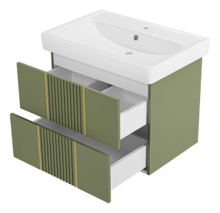 Подвесная тумба под раковину Brevita Vega VEG-09070-0802Я 70см зелёный/золото Подвесная тумба под раковину Brevita Vega VEG-09070-0802Я 70см зелёный/золото