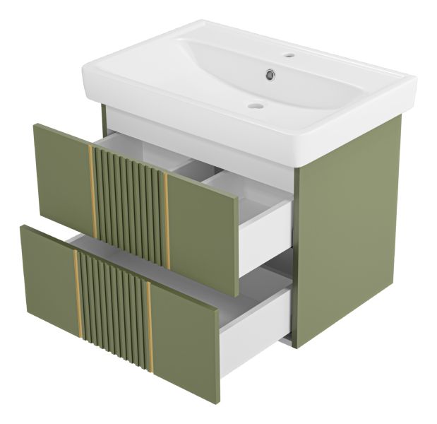 Подвесная тумба под раковину Brevita Vega VEG-09070-0802Я 70см зелёный/золото Подвесная тумба под раковину Brevita Vega VEG-09070-0802Я 70см зелёный/золото