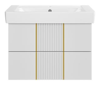 Подвесная тумба под раковину Brevita Vega VEG-09080-0102Я 80см белый/золото Подвесная тумба под раковину Brevita Vega VEG-09080-0102Я 80см белый/золото