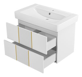 Подвесная тумба под раковину Brevita Vega VEG-09080-0102Я 80см белый/золото Подвесная тумба под раковину Brevita Vega VEG-09080-0102Я 80см белый/золото