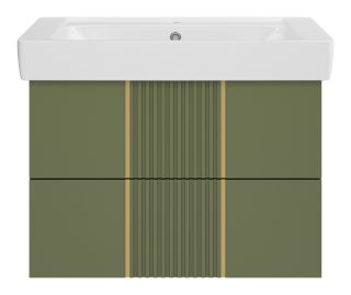 Подвесная тумба под раковину Brevita Vega VEG-09080-0802Я 80см зелёный/золото Подвесная тумба под раковину Brevita Vega VEG-09080-0802Я 80см зелёный/золото