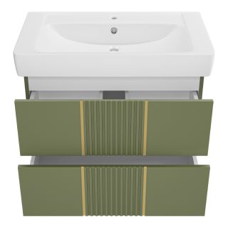 Подвесная тумба под раковину Brevita Vega VEG-09080-0802Я 80см зелёный/золото Подвесная тумба под раковину Brevita Vega VEG-09080-0802Я 80см зелёный/золото