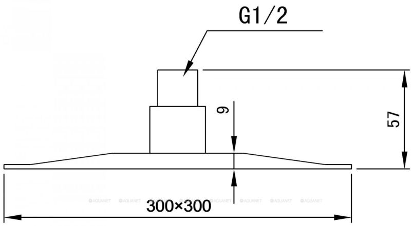 Верхний душ Aquanet Steel Square AF210-84S-S 244061 30 см