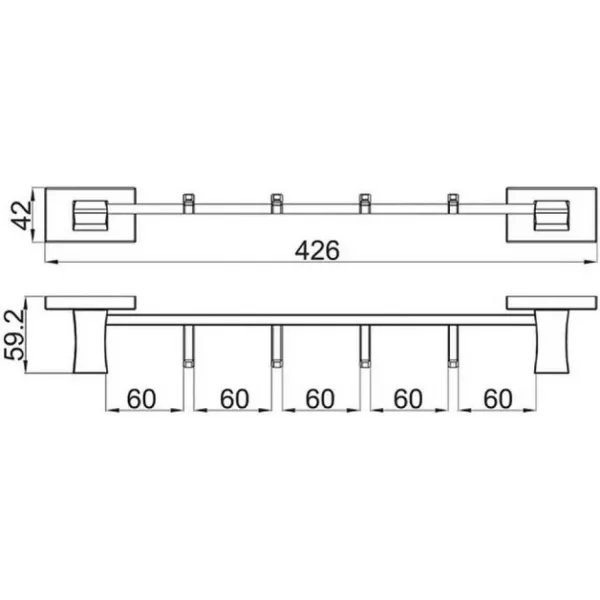 Вешалка с четырьмя крючками Gappo G0716-49 оружейная сталь