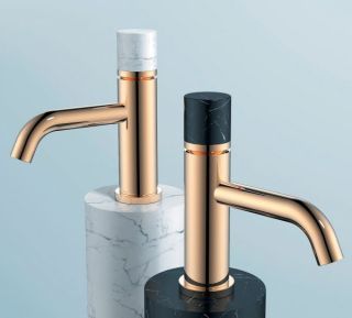 Смеситель для раковины Boheme Stick 121-G-MR-BLACK золото/чёрный мрамор Смеситель для раковины Boheme Stick 121-G-MR-BLACK золото/чёрный мрамор