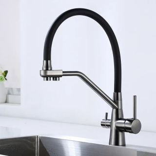 Смеситель для кухни с гибким изливом и подключением фильтра Maretti Eleganza EN31RGF14, оружейная сталь Смеситель для кухни с гибким изливом и подключением фильтра Maretti Eleganza EN31RGF14, оружейная сталь