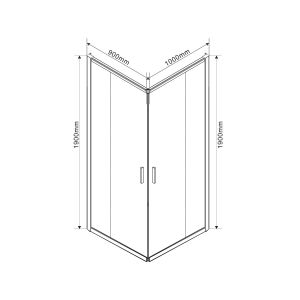 Vincea Garda VSS-1G9010CGB душевой уголок 100x90 прямоугольный