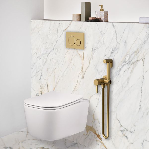 Гигиенический душ Vincea VHFW-101BG из латуни, со смесителем, брашированное золото