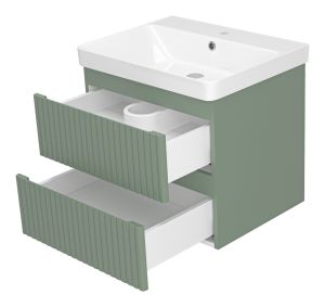 Подвесная тумба под раковину Brevita Victory VIC-09060-0802Я 60см зелёный