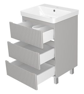 Напольная тумба под раковину Brevita Victory VIC-07060-50-03Я 60см серый шёлк