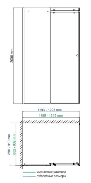 Душевой уголок Wasserkraft Vils 56R07 120x90 см