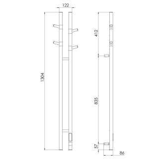 Полотенцесушитель электрический Vincea VTD-1D2BE 25х130, черный, таймер