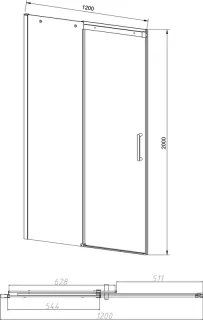 Душевая дверь Vincea Dice VDS-4D120CLB 120 см профиль черный