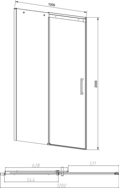 Душевая дверь Vincea Dice VDS-4D120CLB 120 см профиль черный