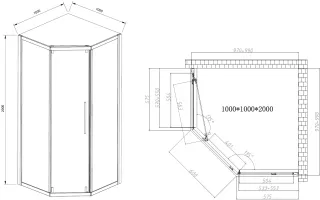 Душевой уголок Vincea Show VSP1-4SH100CL 100x100 см хром Душевой уголок Vincea Show VSP1-4SH100CL 100x100 см хром