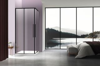 Душевой уголок Vincea Slim-N VSS-4SN900CLB 90x90, профиль черный