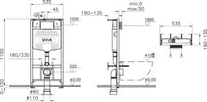 Комплект VitrA S20 9004B003-7207 Унитаз подвесной безободковый, с микролифтом + Система инсталляция + Кнопка смыва
