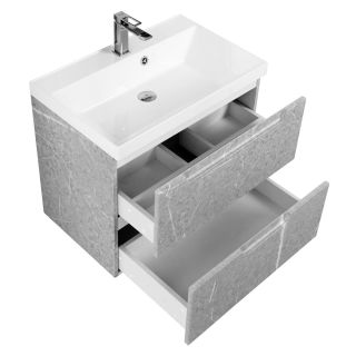 База под раковину BelBagno подвесная с двумя выкатными ящиками, Toros Bianco, 700x450x570, VITTORIA-700-2C-SO-TB-P белый мрамор