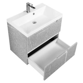 База под раковину BelBagno подвесная с двумя выкатными ящиками, Toros Bianco, 700x450x570, VITTORIA-700-2C-SO-TB-P белый мрамор