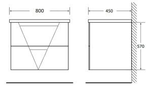 Тумба под раковину BelBagno подвесная 80x60см Bianco Lucido VITTORIA-800-2C-SO-BL