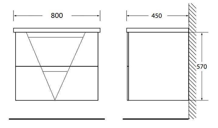 Тумба под раковину BelBagno подвесная 80x60см Bianco Lucido VITTORIA-800-2C-SO-BL