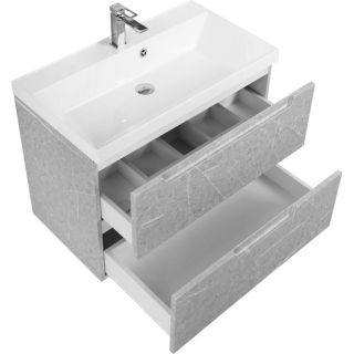 База под раковину BelBagno подвесная с двумя выкатными ящиками, Toros Bianco, 900x450x570, VITTORIA-900-2C-SO-TB-P серый