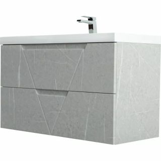 База под раковину BelBagno подвесная с двумя выкатными ящиками, Toros Bianco, 900x450x570, VITTORIA-900-2C-SO-TB-P серый