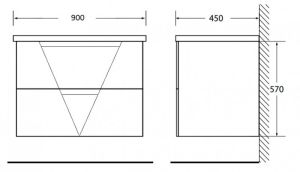 Тумба под раковину BelBagno подвесная 90x60см Bianco Lucido VITTORIA-900-2C-SO-BL