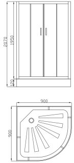 Душевой уголок Ceruttispa VIVA90