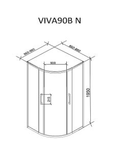Душевая перегородка CeruttiSpa VIVA 90B N (90x90x195)