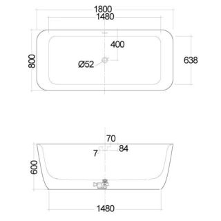 Ванна акриловая Kludi Elin S 52BF0343 180x80 см белый