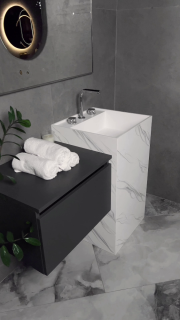 Раковина напольная Armadi Art Cube Corian 802-CLCT 48 см Calacatta Раковина напольная Armadi Art Cube Corian 802-CLCT 48 см Calacatta